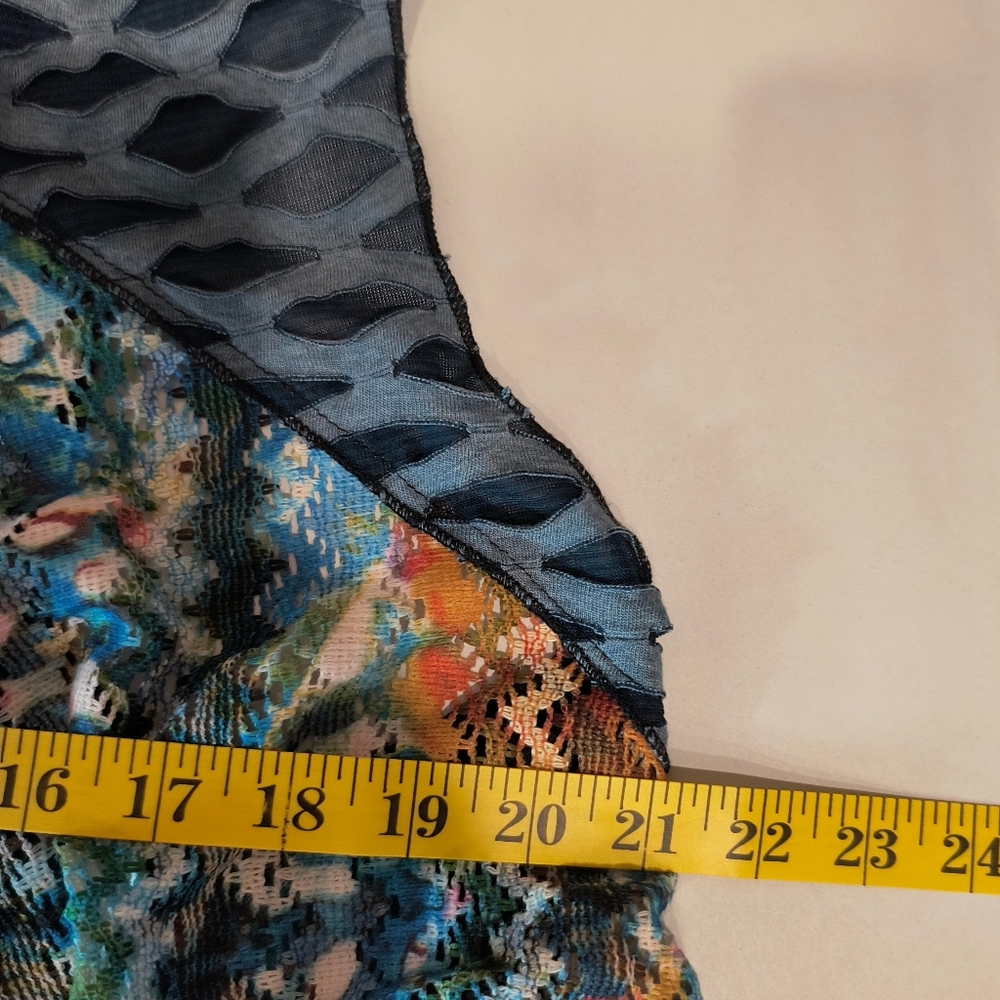 Soft Surroundings Sleeveless Open Front Cardigan Patchwork  boho S/M - Picture 9 of 10